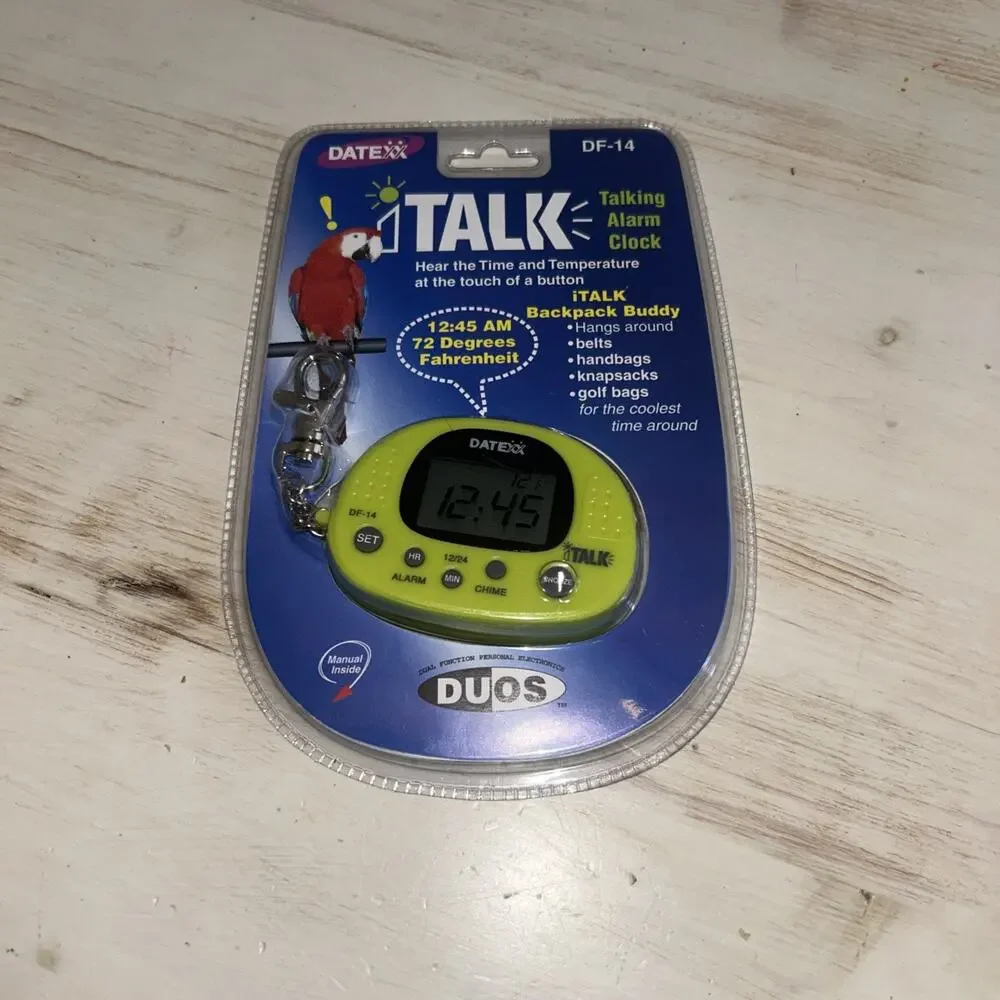 Datexx iTalk Talking Alarm Clock Time & Temperature DF-14 VTG 1999 NOS Y2K Rare